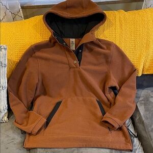 Mono B Tan Fleece Pullover with Black Accents